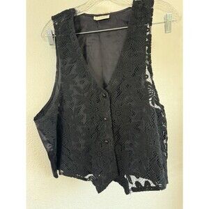 Ivy Club Classics Black Lace Floral Women’s Vest
